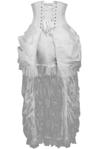 Top Drawer Steel Boned White Lace Victorian Bustle Underbust Corset Dress Top Drawer Steel Boned White Lace Victorian Bustle Underbust Corset Dress