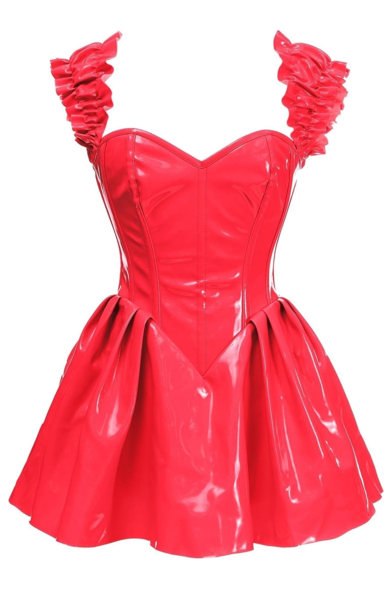 Red pvc dress deals