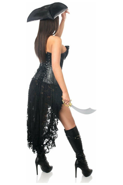 Top Drawer 4 PC Black Pirate Captain Costume - Daisy Corsets