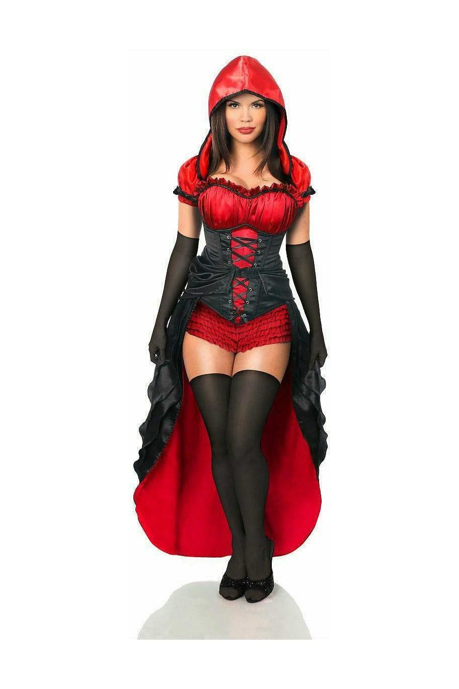 Top Drawer 5 PC Red Hot Riding Hood Corset Costume Medium