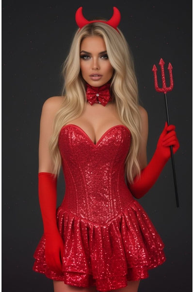 Top Drawer 5 PC Sequin Devil Corset Costume