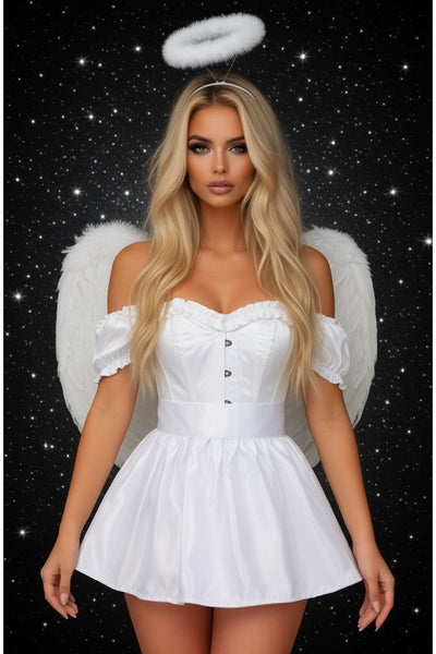Top Drawer 4 PC Satin Angel Corset Costume