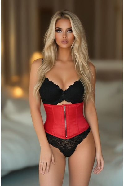 Top Drawer Red Satin Steel Boned Mini Cincher