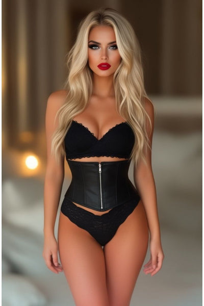 Top Drawer Black Satin Steel Boned Mini Cincher