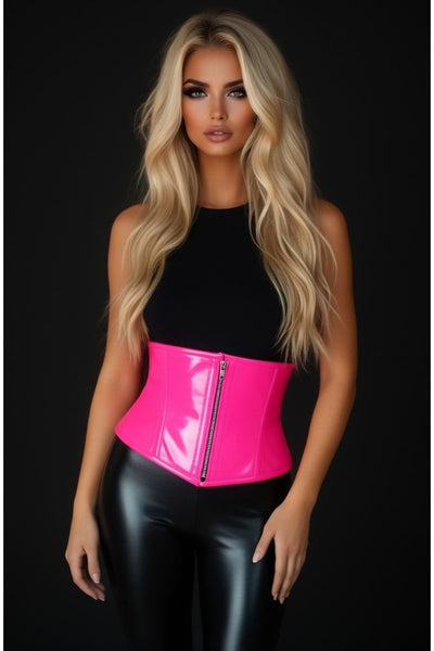 Top Drawer Hot Pink Patent Steel Boned Mini Cincher