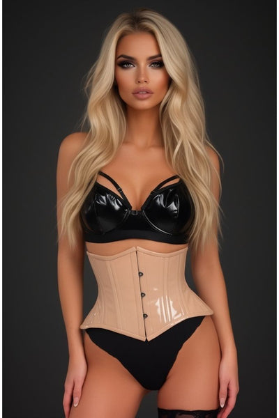 Top Drawer Nude Patent Steel Boned Mini Cincher Under Bust Corset