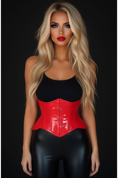 Top Drawer Red Patent Steel Boned Mini Cincher Under Bust Corset