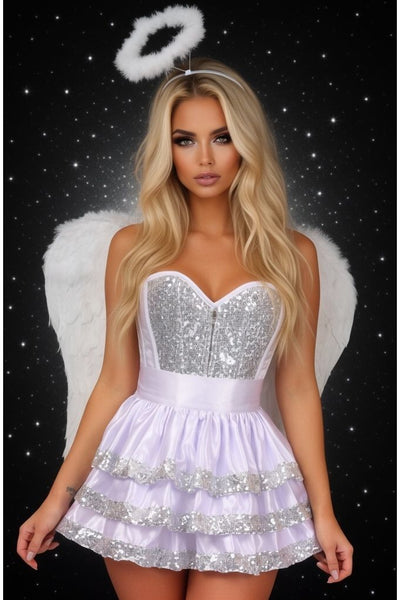 Top Drawer 4 PC Sequin Angel Corset Costume