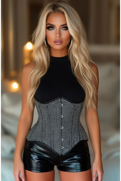 LIMITED EDITION Top Drawer Rhinestone Double Steel Boned Underbust Waist Cincher Corset