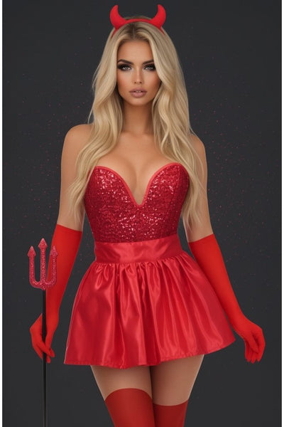Top Drawer 5 PC Premium Devil Corset Costume