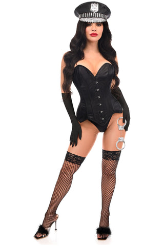 Top Drawer 4 PC Rhinestone Officer Corset Costume