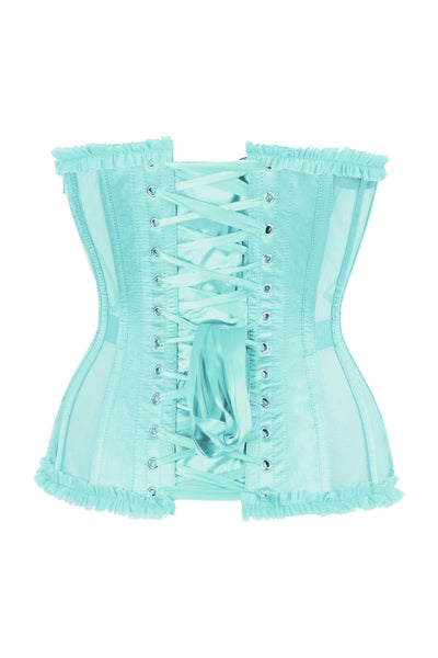 Top Drawer Steel Boned Mint Green Mesh Underwire Burlesque Underbust Corset Cincher