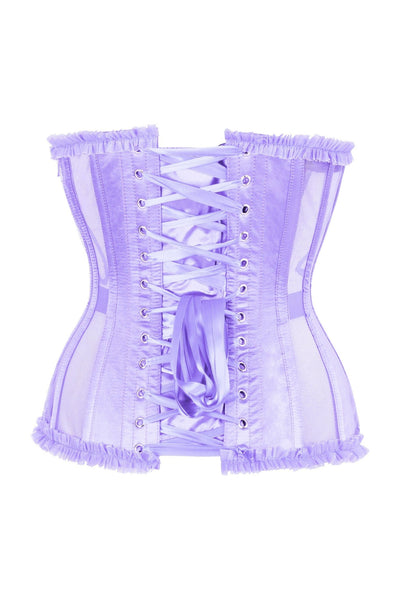 Top Drawer Steel Boned Lavender Mesh Underwire Burlesque Underbust Corset Cincher