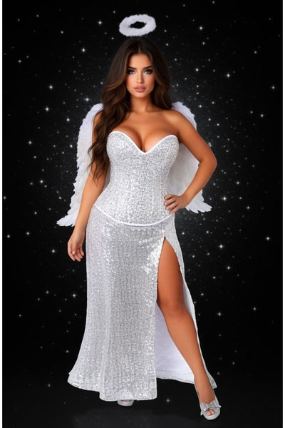 Top Drawer Premium Sequin Angel Corset Costume