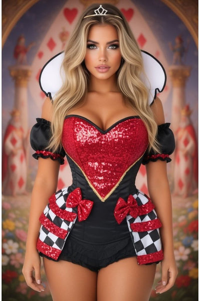 Top Drawer 6 PC Royal Red Queen Corset Costume