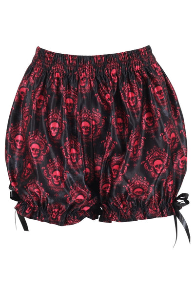 Black & Red Gothic Skull Print Bloomers - Daisy Corsets