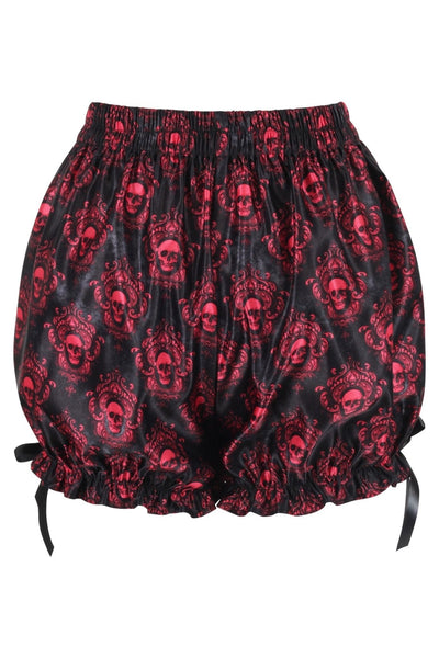 Black & Red Gothic Skull Print Bloomers - Daisy Corsets