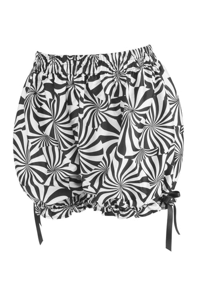 Black & White Crepe Swirl Print Bloomers - Daisy Corsets