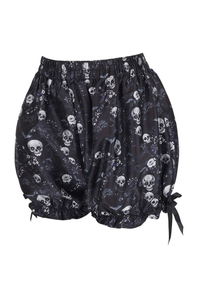 Black & White Gothic Skull Print Bloomers - Daisy Corsets