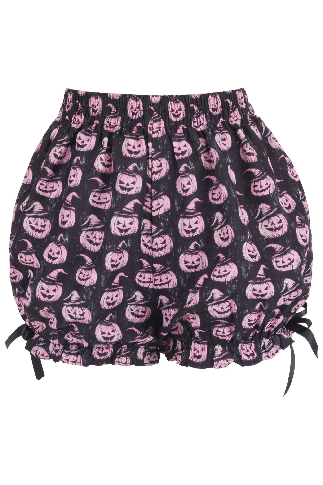 Black/Pink Scary Pumpkin Pattern Crepe Bloomers - Daisy Corsets