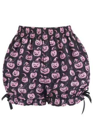 Black/Pink Scary Pumpkin Pattern Crepe Bloomers - Daisy Corsets