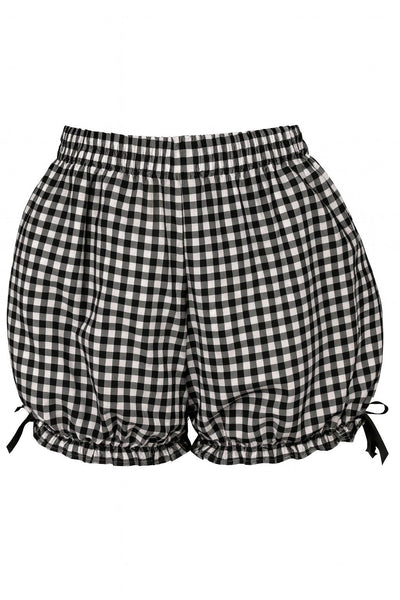 Black/White Gingham Crepe Bloomer - Daisy Corsets