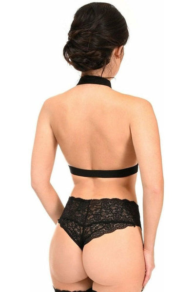 BOXED Black Stretchy Body Harness w/Gold Hardware - Daisy Corsets