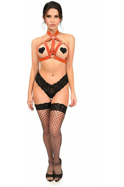 BOXED Red Stretchy Body Harness w/Gold Hardware - Daisy Corsets