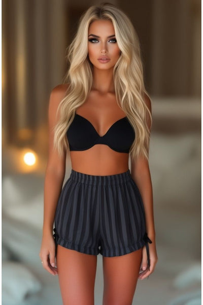 Dark Gray/Black Striped Bloomers - Daisy Corsets