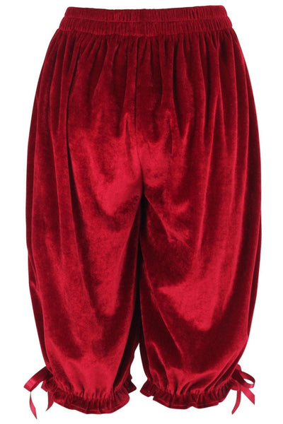 Dark Red Velvet Long Bloomers - Daisy Corsets