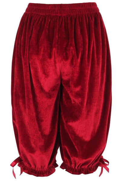 Dark Red Velvet Long Bloomers - Daisy Corsets