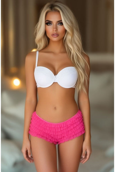 Fuchsia Ruffle Panty w/Bow - Daisy Corsets