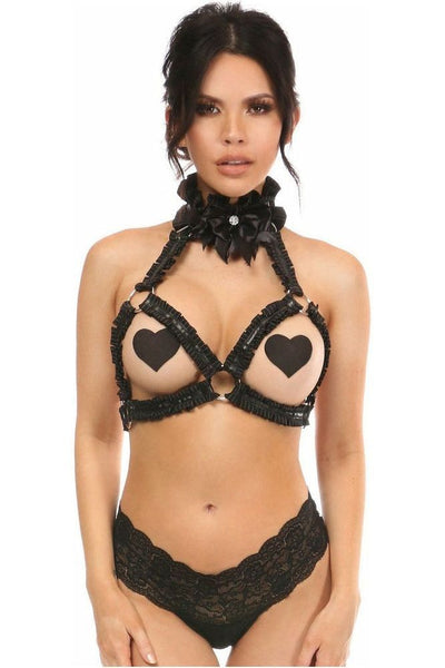 Kitten Collection Pinstripe Triangle Top Body Harness - Daisy Corsets