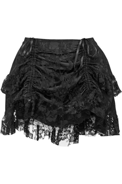 Lavish 2 PC Lt Pink Brocade Corset & Black Lace Skirt Set - Daisy Corsets