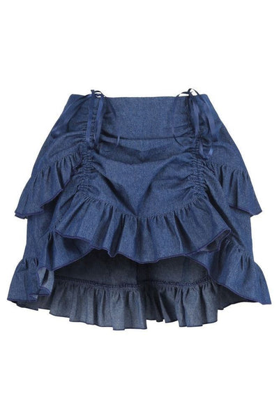 Lavish 2 PC Lt Pink Brocade Corset & Denim Skirt Set - Daisy Corsets