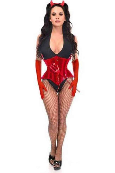 Lavish 4 PC Red Festival Devil Corset Costume - Daisy Corsets