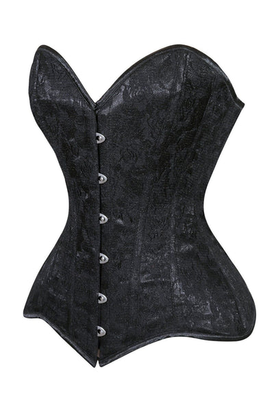 Lavish Black Lace Overbust Corset Sweetheart Neckline Busk Closure - Daisy Corsets