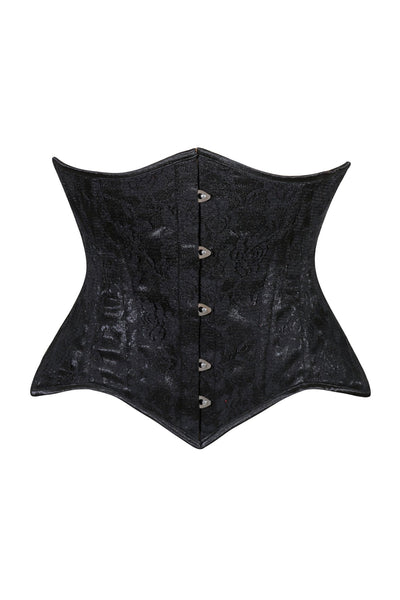 Lavish Black Lace Underbust Corset Waist Cincher Busk Closure - Daisy Corsets