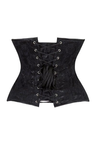 Lavish Black Lace Underbust Corset Waist Cincher Busk Closure - Daisy Corsets