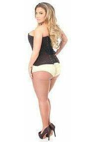 Lavish Dark Brown Lace Overbust Corset w/Zipper - Daisy Corsets