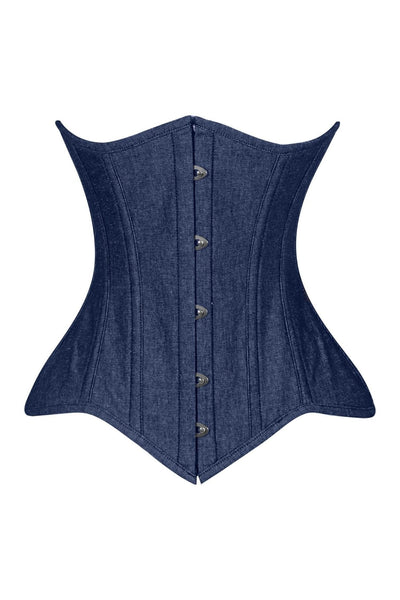 Lavish Dark Denim Underbust Waist Cincher Corset Top - Daisy Corsets