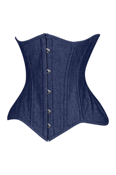 Lavish Dark Denim Underbust Waist Cincher Corset Top - Daisy Corsets