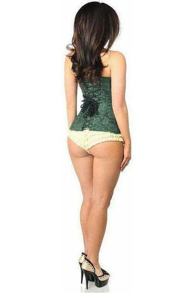 Lavish Dark Green Lace Overbust Corset w/Zipper - Daisy Corsets