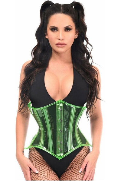 Lavish Green Clear Curvy Underbust Waist Cincher Corset - Daisy Corsets