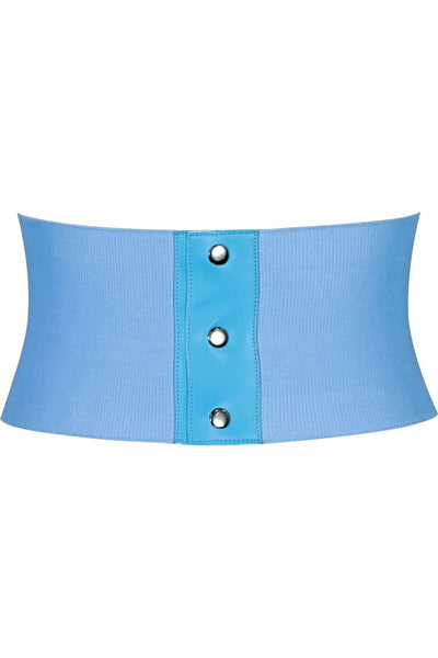 Lavish Lt Blue Brocade Corset Belt Cincher - Daisy Corsets