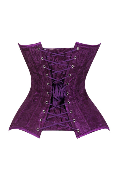 Lavish Magenta Lace Overbust Corset Sweetheart Neckline Busk Closure - Daisy Corsets