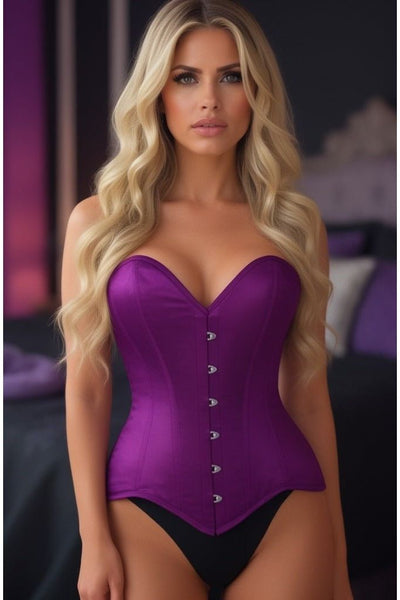 Lavish Magenta Overbust Corset Sweetheart Neckline Busk Closure - Daisy Corsets
