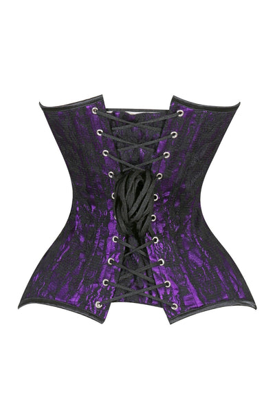 Lavish Purple/Black Lace Overbust Corset Sweetheart Neckline Busk Closure - Daisy Corsets