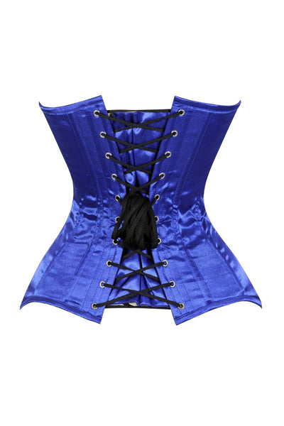 Lavish Royal Blue Overbust Corset Sweetheart Neckline Busk Closure - Daisy Corsets