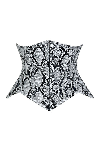 Lavish Snake Skin Print Mini Cincher Underbust Corset Waist Cincher Busk Closure - Daisy Corsets